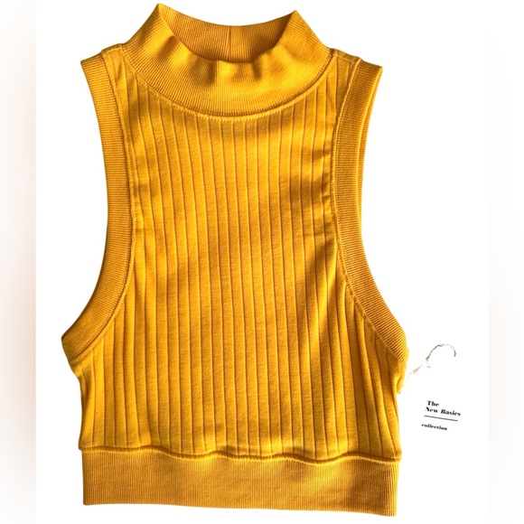 Forever 21 | Tops | Nwt Yellow Ribbed Mock Turtleneck Tank Top | Poshmark